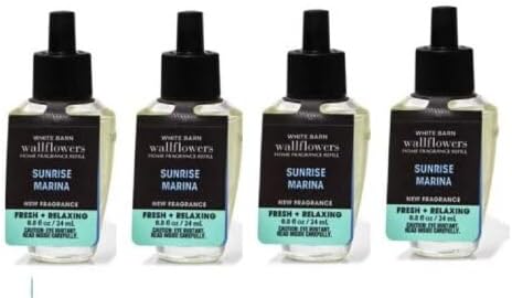 White Barn- 4-Pack Bath & Body Works Sunrise Marina WallFlower Refills 0.8 Oz