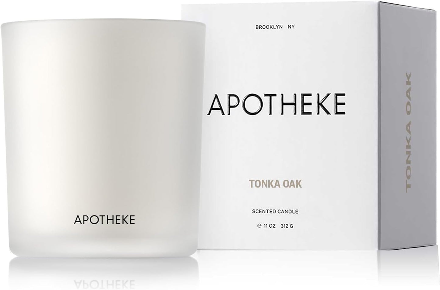 Apotheke Luxury Scented Candles for Home, Tonka Oak - Aromatherapy Jar Candle with Soy Wax Blend