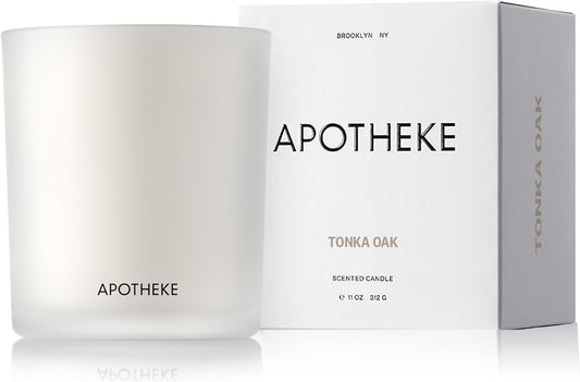 Apotheke Luxury Scented Candles for Home, Tonka Oak - Aromatherapy Jar Candle with Soy Wax Blend