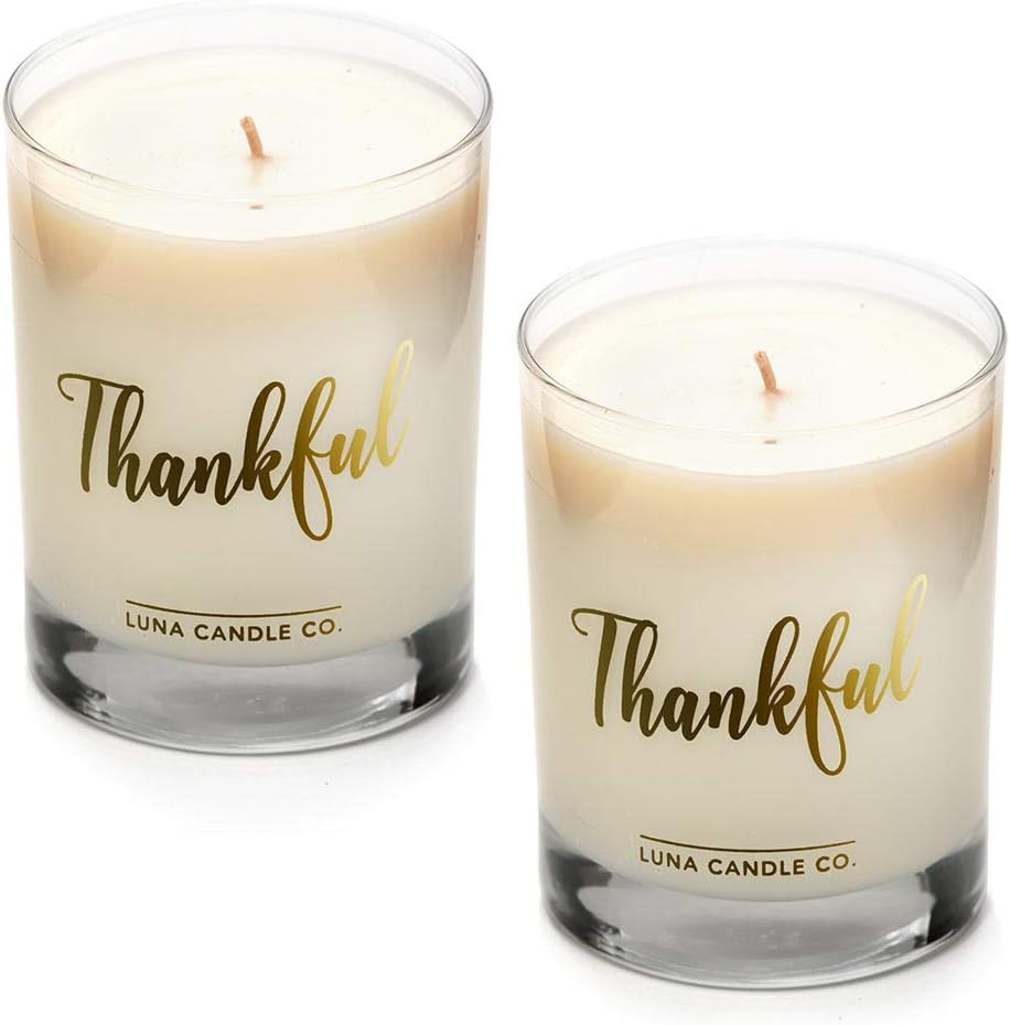 Thankful -Apple Cinnamon Scented Luxurious Candles - 11 Oz (2 Pack)