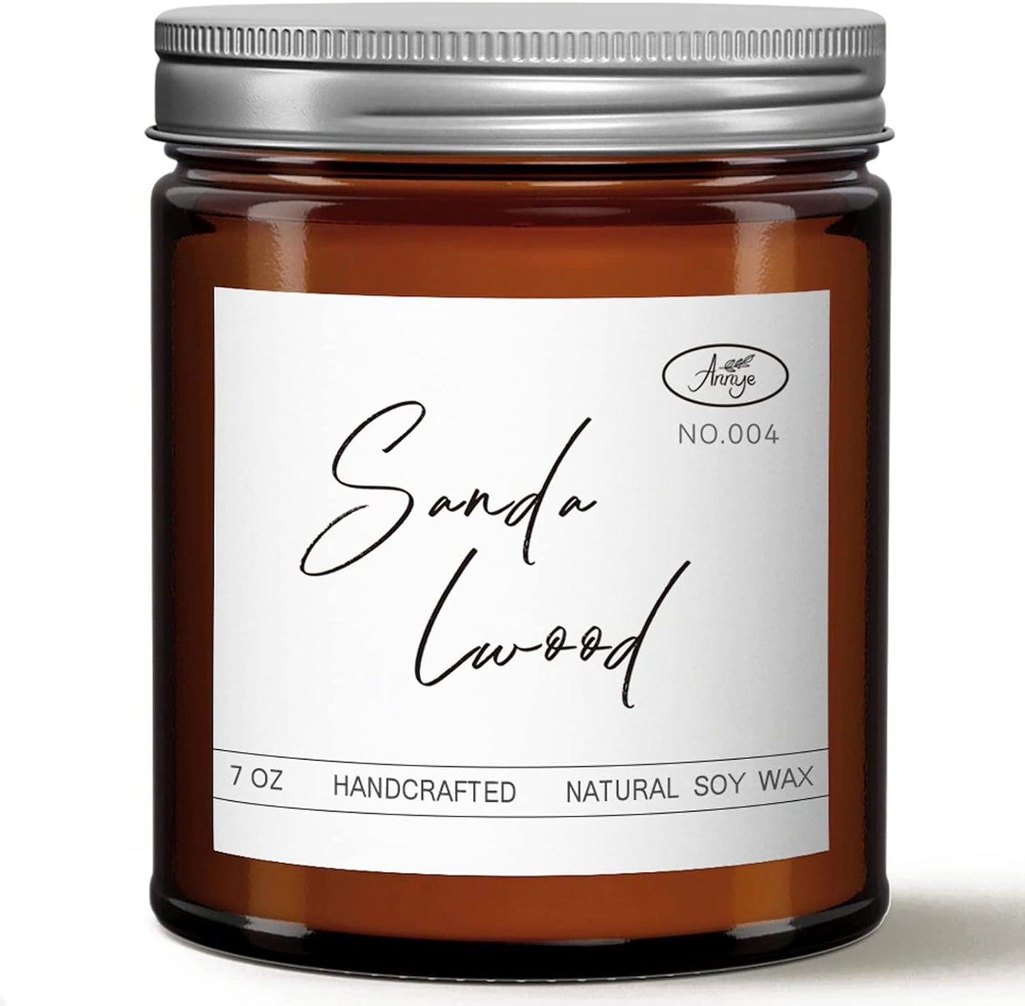 Sandalwood Scented Candles, Organic Soy Candle for Home Scented, Hand-Poured Aromatherapy Candles, Gifts for Women|Men|Families|Friend|Colleague, as Birthday|Holiday|Relaxation Gifts (7oz)
