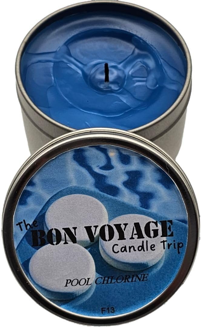 Pool Chlorine Scented Candles - 4oz Jar Candle - Paraffin Wax Aromatherapy Candles for Home & Gifts for Family and Friends
