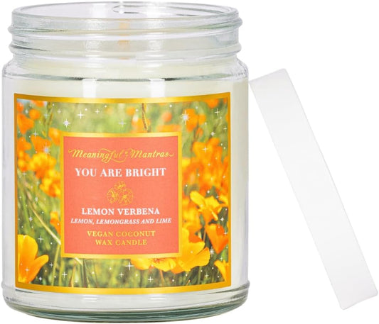 You are Bright Lemon Verbena Aromatherapy Wellness Candle 8oz | 34 Hour Burn | Real Essential Oils & Coconut Wax | Handmade with Love