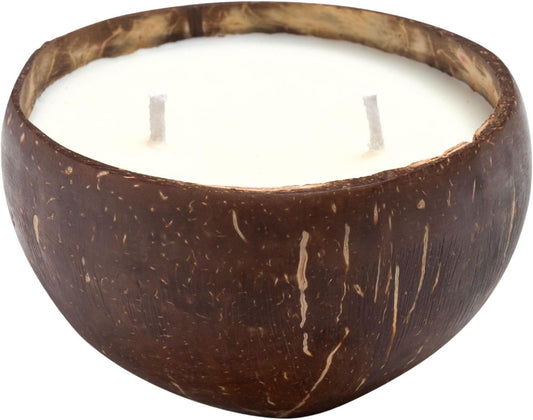 Vanilla Scented Reclaimed Coconut Shell Candle | 100% Natural Soy Wax with Double Cotton Wick | Spa Ocean Beach Decor | 1 Pack