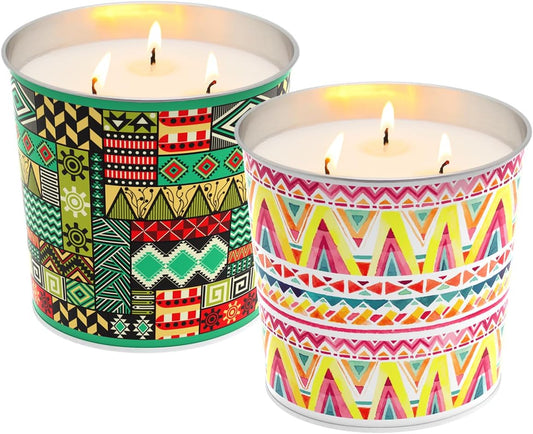 2 Packs Citronella Candle Outdoor Indoor, Large 3-Wick Bucket Candles for Summer, 20 Ounce Lemongrass Soy Wax Candles for Home Garden Patio Yard Balcony