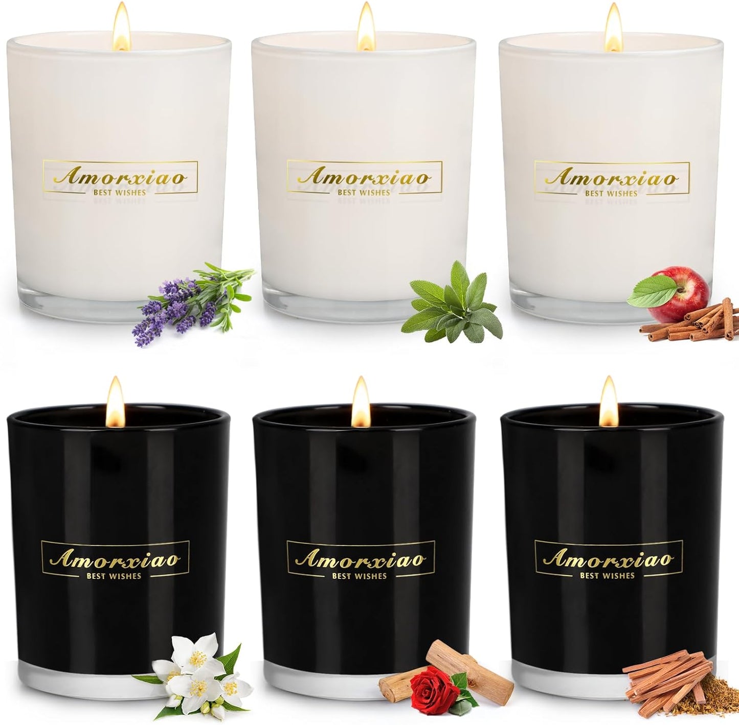 6 Pack Scented Candles, 6x5.8oz Large Candles Clearance, Candles for Home Scented, 250 Hour Long Lasting Soy Candles, Aromatherapy Jar Candles Gifts for Women, Christmas Candles, Home Decor