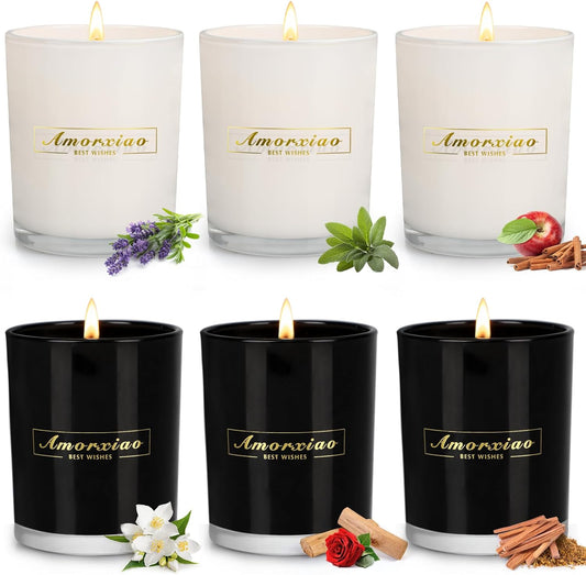 6 Pack Scented Candles, 6x5.8oz Large Candles Clearance, Candles for Home Scented, 250 Hour Long Lasting Soy Candles, Aromatherapy Jar Candles Gifts for Women, Christmas Candles, Home Decor