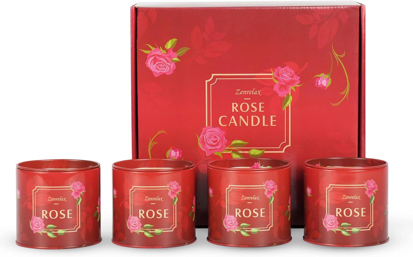 Mother's Day Gift for Women | Rose Scented Candles with Gift Box | Natural Soy Wax with Pure Essencial Oil | 28OZ with Long Burning