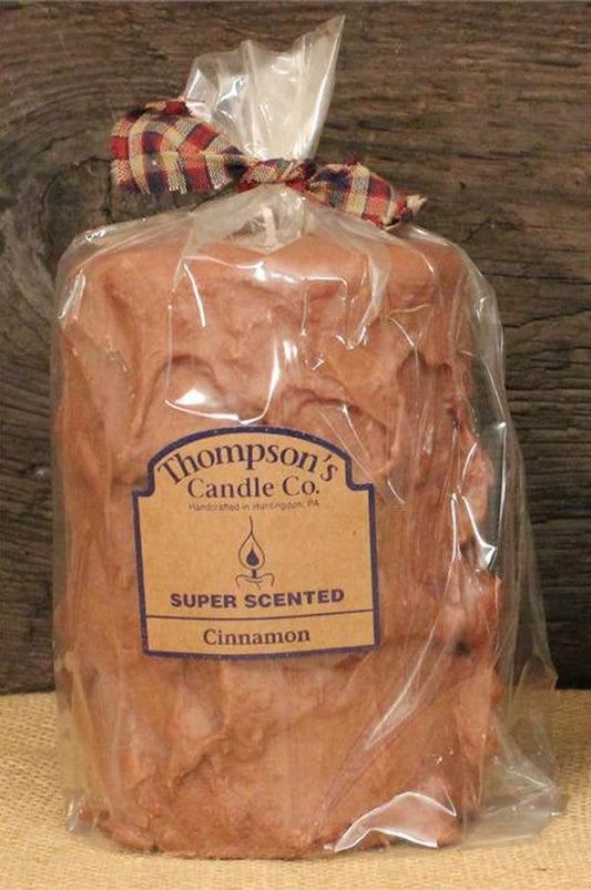 Thompson's Candle Co Super Scented LG (44 oz) Pillar 200 Hrs "Cinnamon"