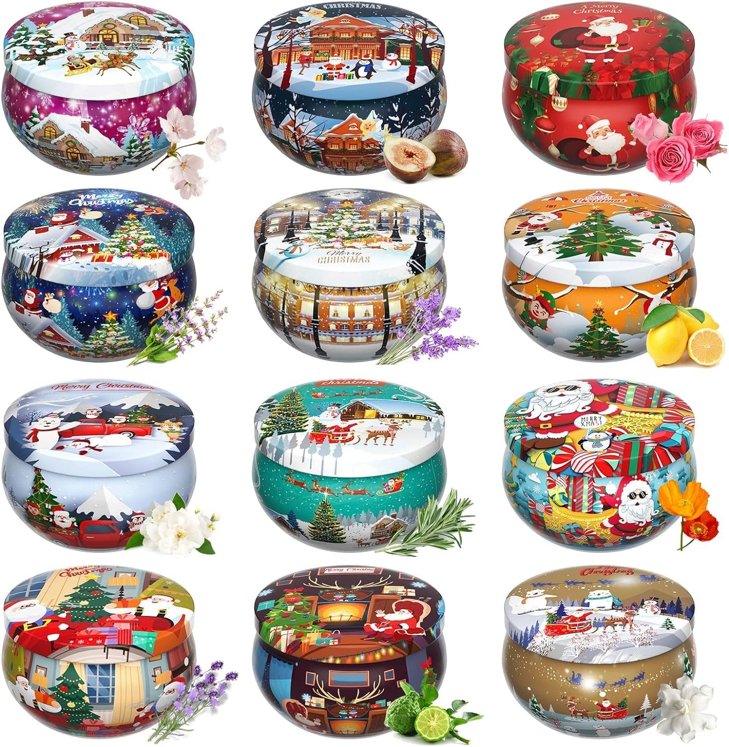 Primevolve Sets, Scented Candles of 12 Bulk Home Aromatherapy Candles with Fragrances, Gift for Women, Candlelight Dinner Spa Bath