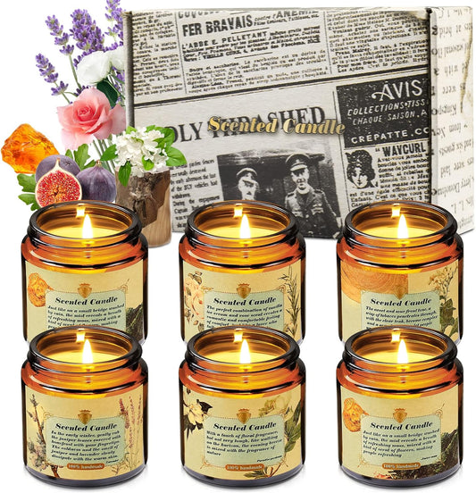 6 Pack Scented Candles Gift Set for Women, Aromatherapy Candles Sets Smoke-Free Strong Fragrance Long Lasting, 180hrs Burning Time, Birthday Gifts for Her, Mother's Day Gifts