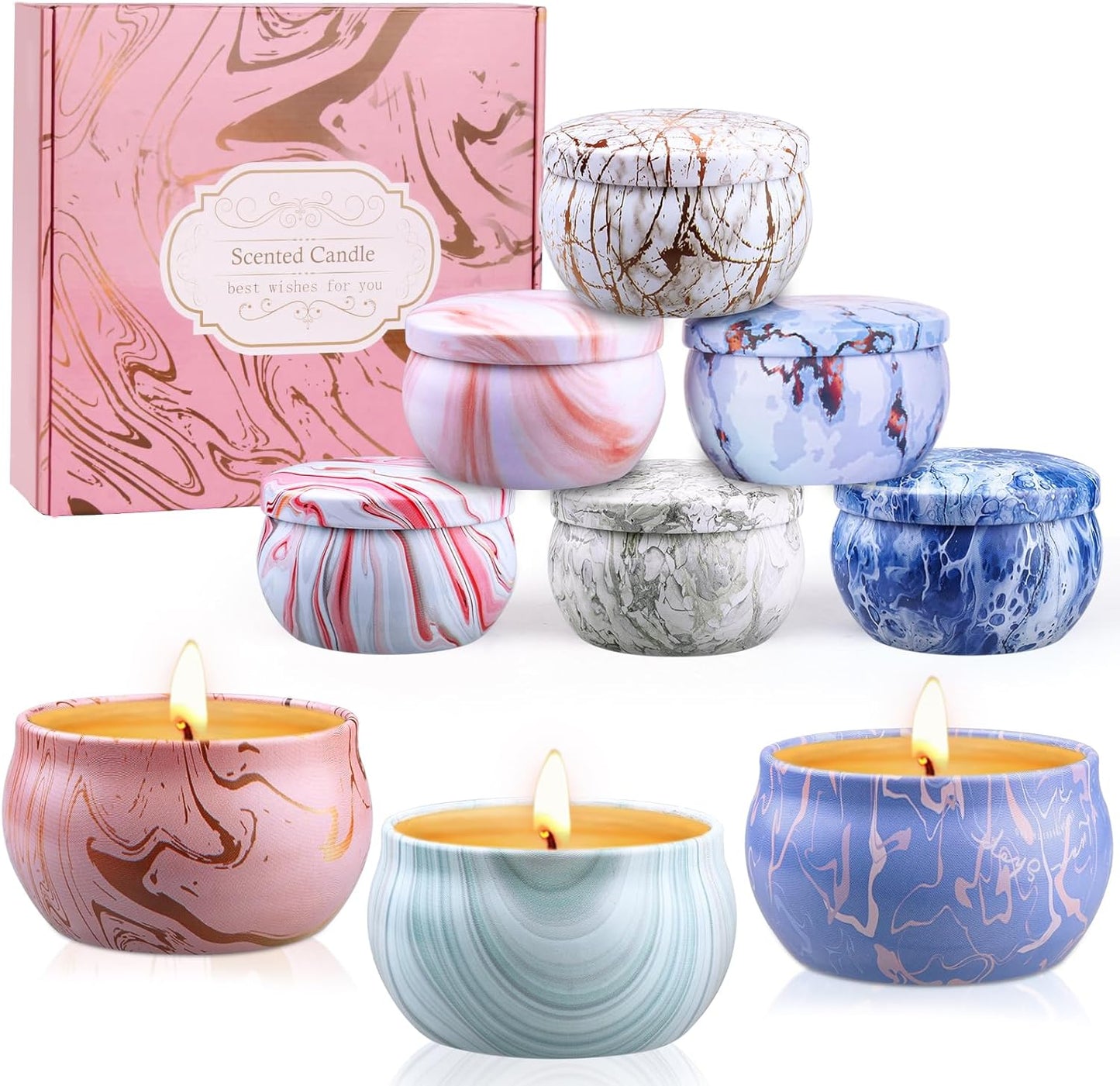 Scented Candles Gift Set for Women, 9 Pack Natural Soy Wax Candles for Home Scented, 2.5 oz Aromatherapy Candles Gift Set for Birthday, Mother's Day, Christmas, Valentine Day