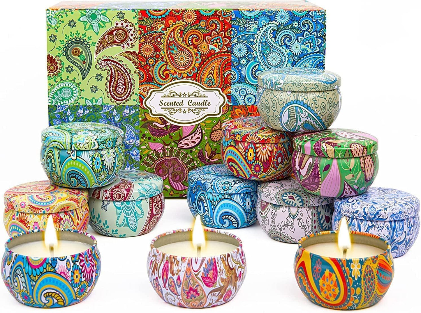 Scented Candles Gifts for Women, Christmas Candles for Home, 12 Pack Soy Wax Candles Gifts Sets, Birthday Gifts for Women Mom Best Friends Sister Colleague, Thank You