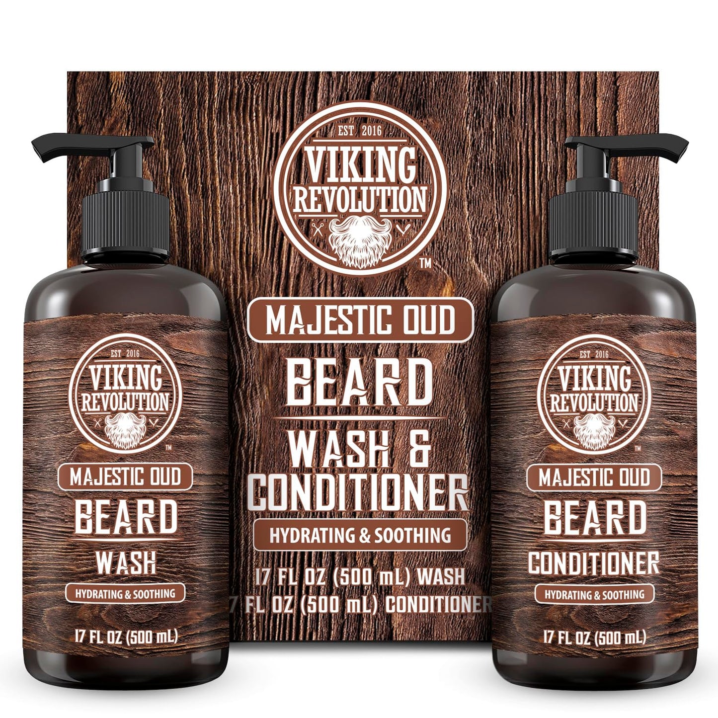 Beard Wash and Beard Conditioner 17oz, Majestic Oud