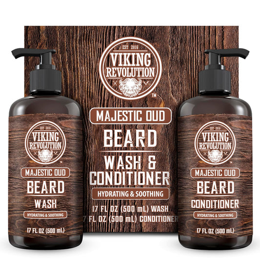 Beard Wash and Beard Conditioner 17oz, Majestic Oud