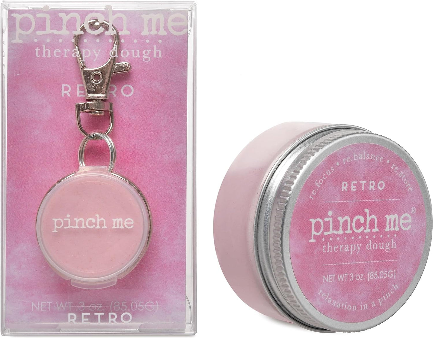 Pinch Me Therapy Dough Locket Combo - Holistic Aromatherapy Stress Relieving Putty – .3oz Clip-On Locket Scent + 3oz Dough Retro