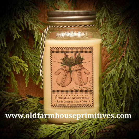 #HSCW32 Gingerbread 100% Soy Blend Candle (Made In USA) 24 oz.