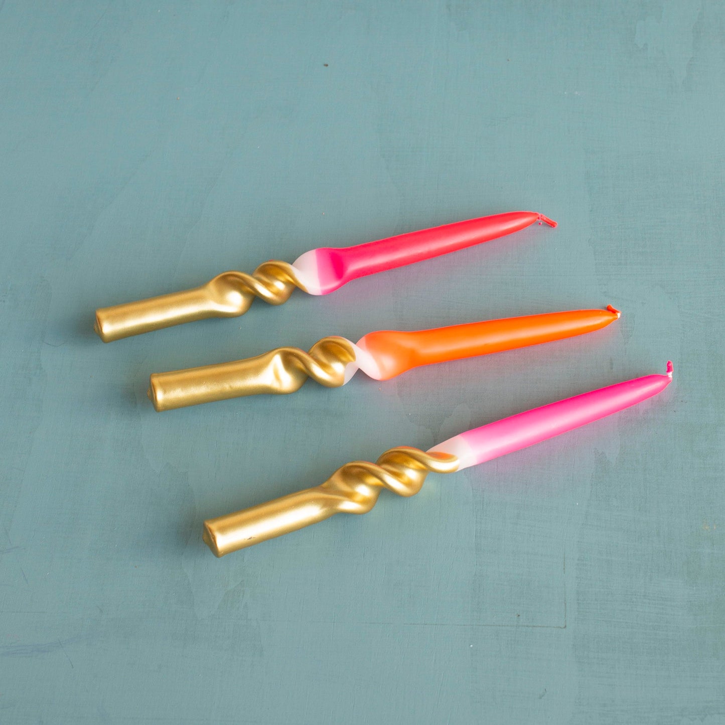 Dip Dye Swirl Candles in Golden Hour