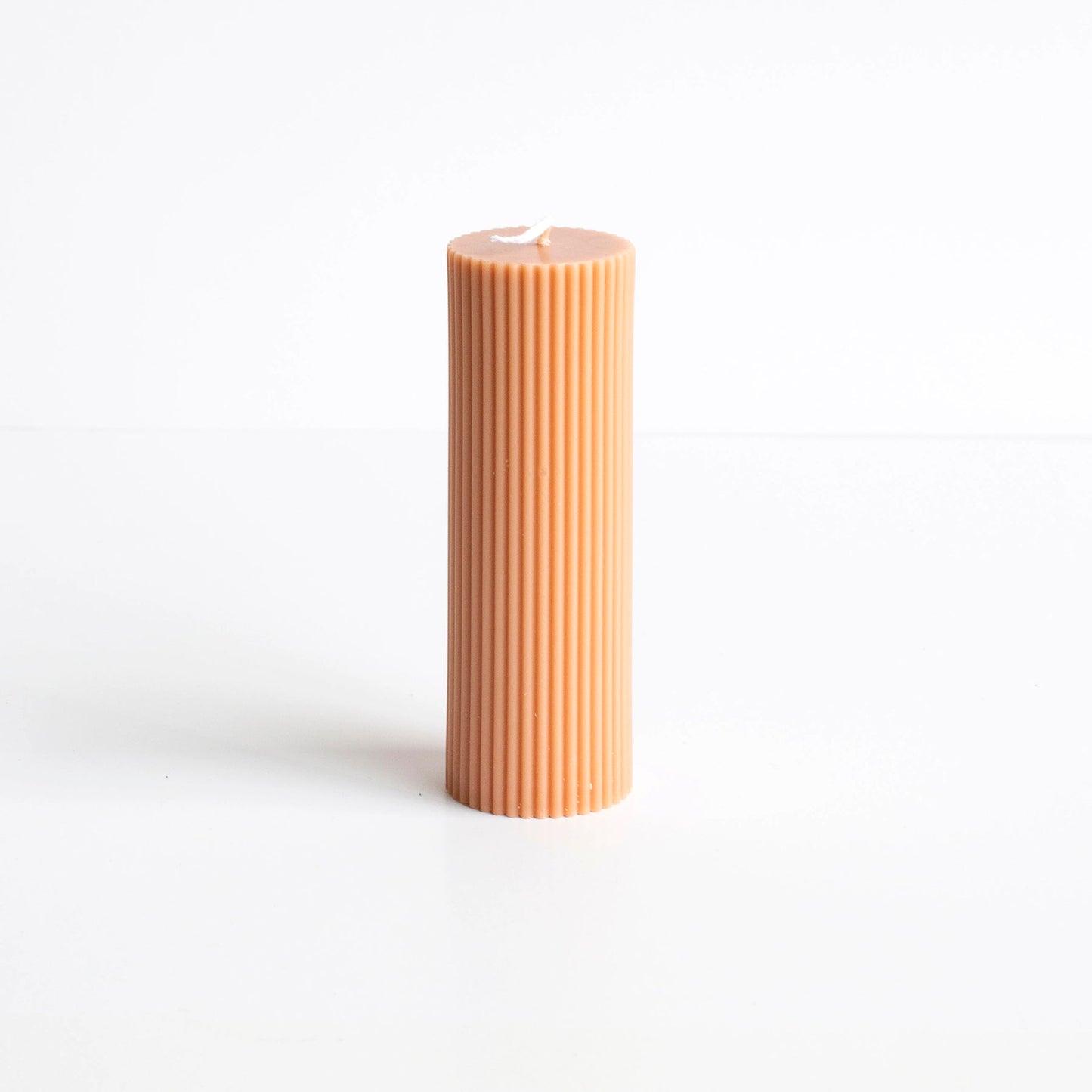 Pleated Pillar Candle in Latte