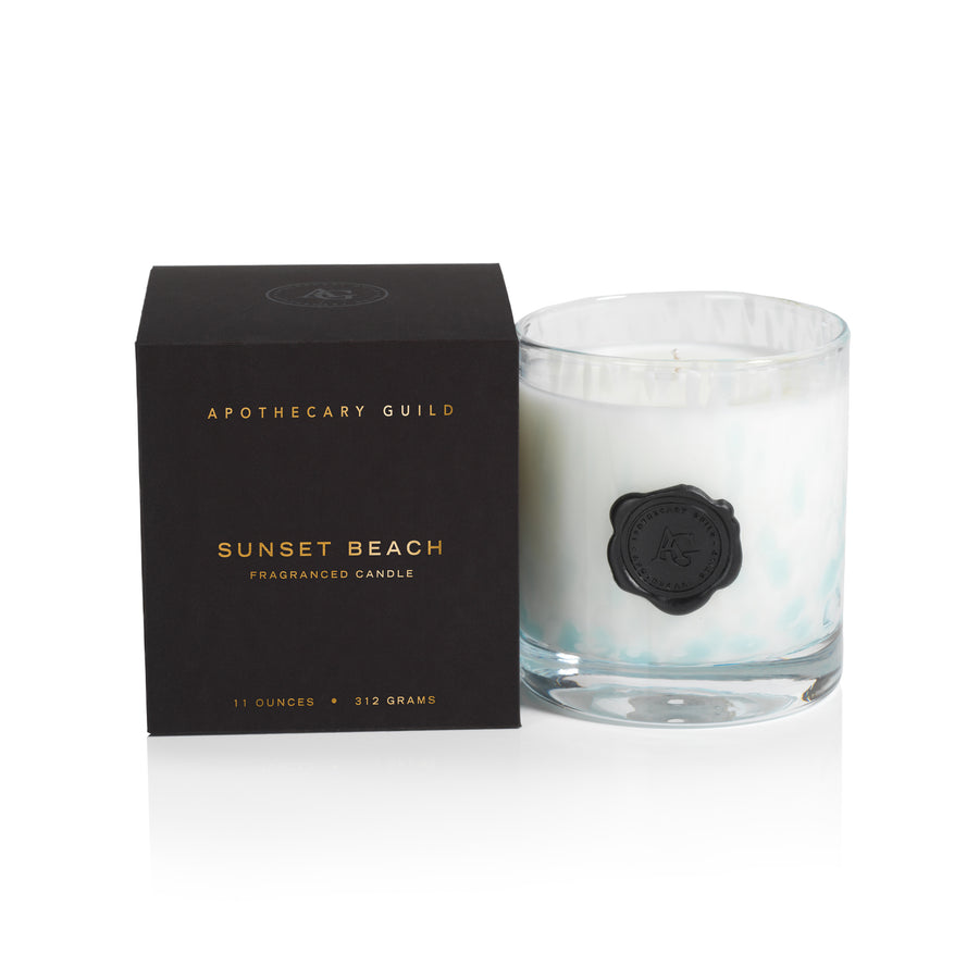 AG Opal Glass Candle - White & Blue - Sunset Beach