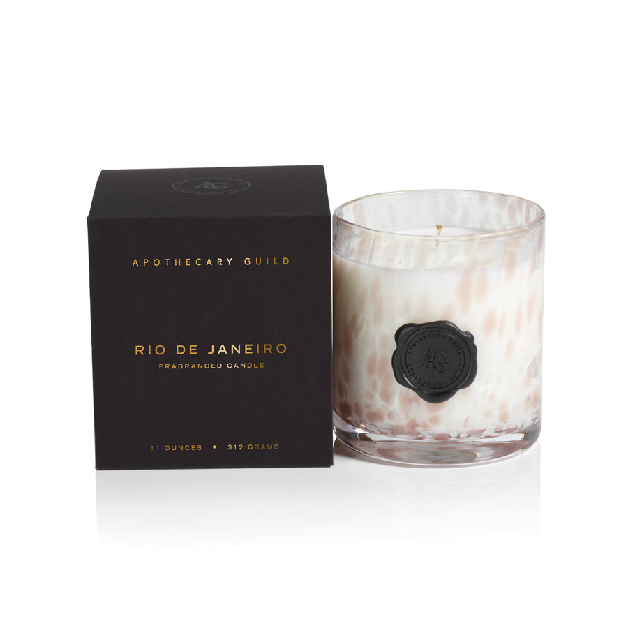 AG Opal Glass Candle - White & Taupe - Rio de Janeiro