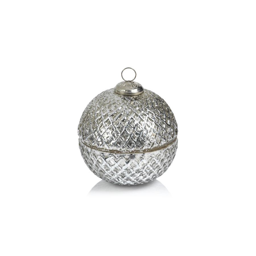 Beehive Ornament Scented Candle - Silver