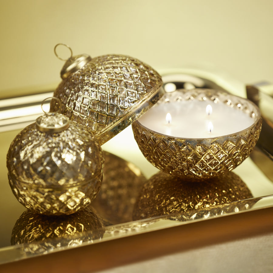 Beehive Ornament Scented Candle - Gold