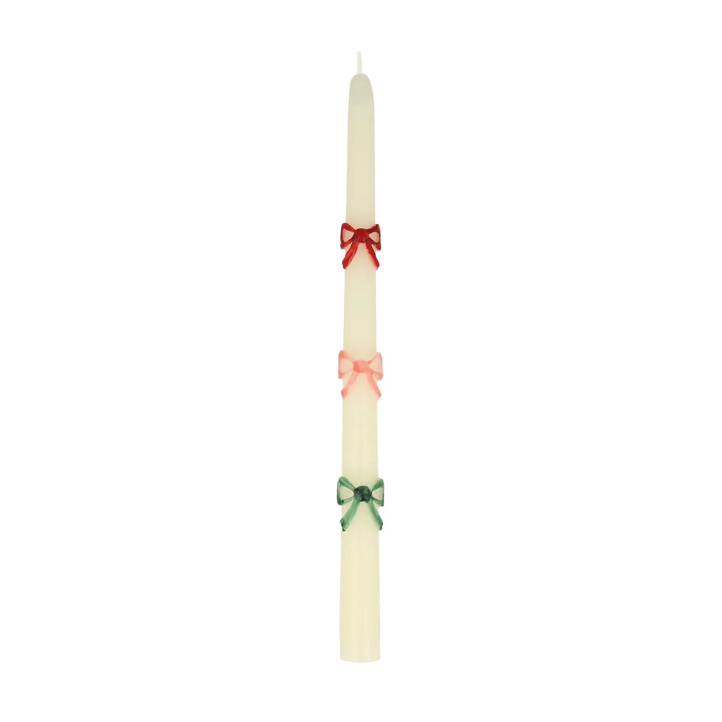 MULTICOLOR BOW TAPER CANDLES