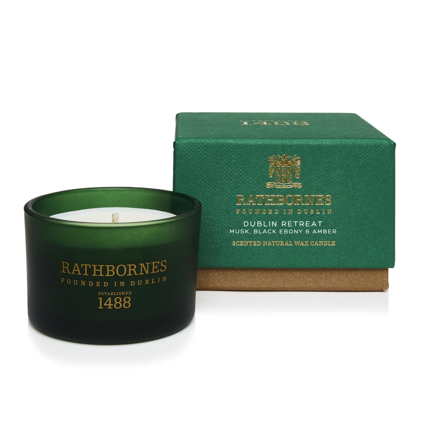 Rathbornes Dublin Retreat Travel Scented Candle | Musk, Black Ebony & Amber