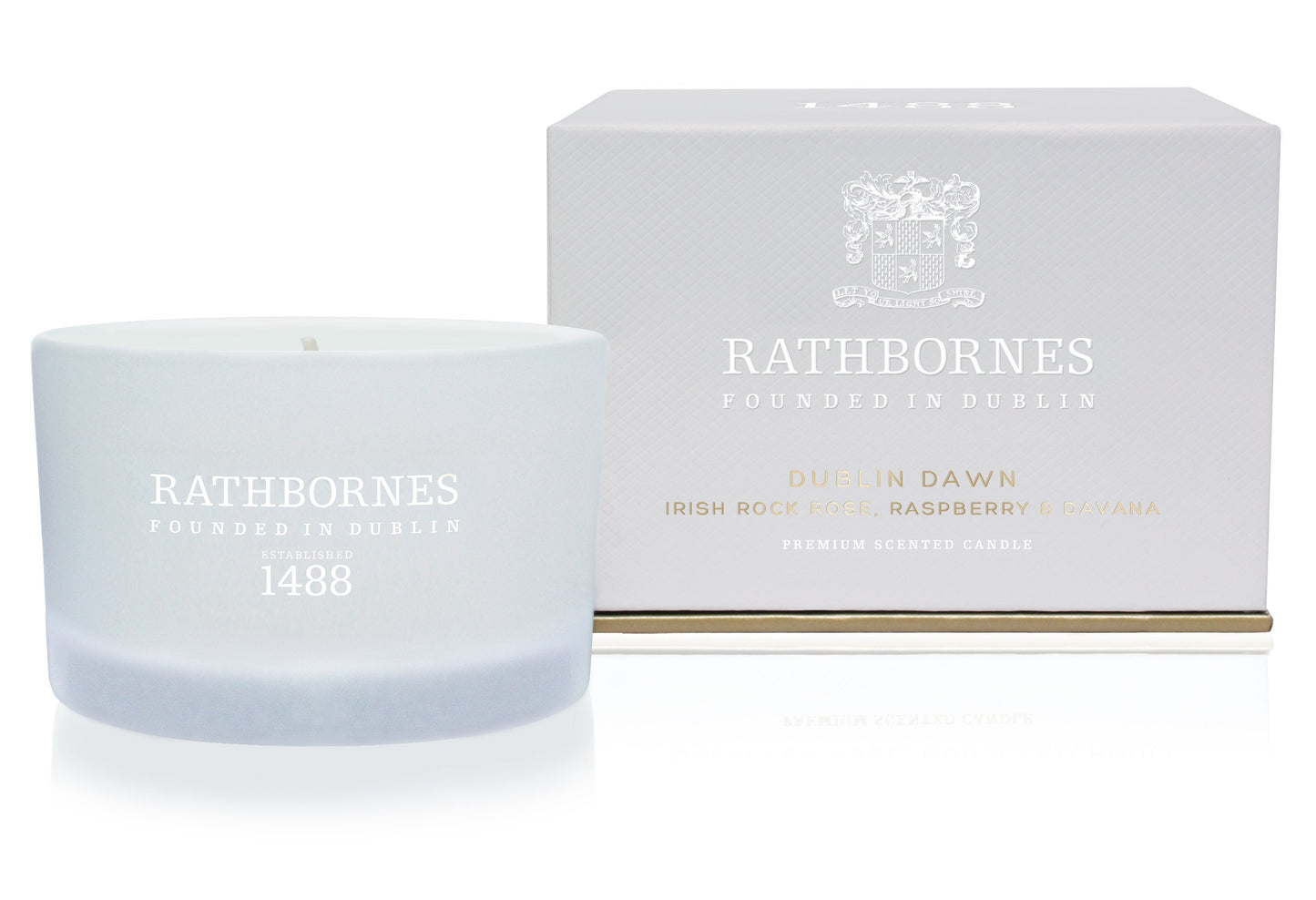 Rathbornes Luxury Scented Travel Candle | Dublin Dawn (Irish Rock Rose, Davana And Raspberries)