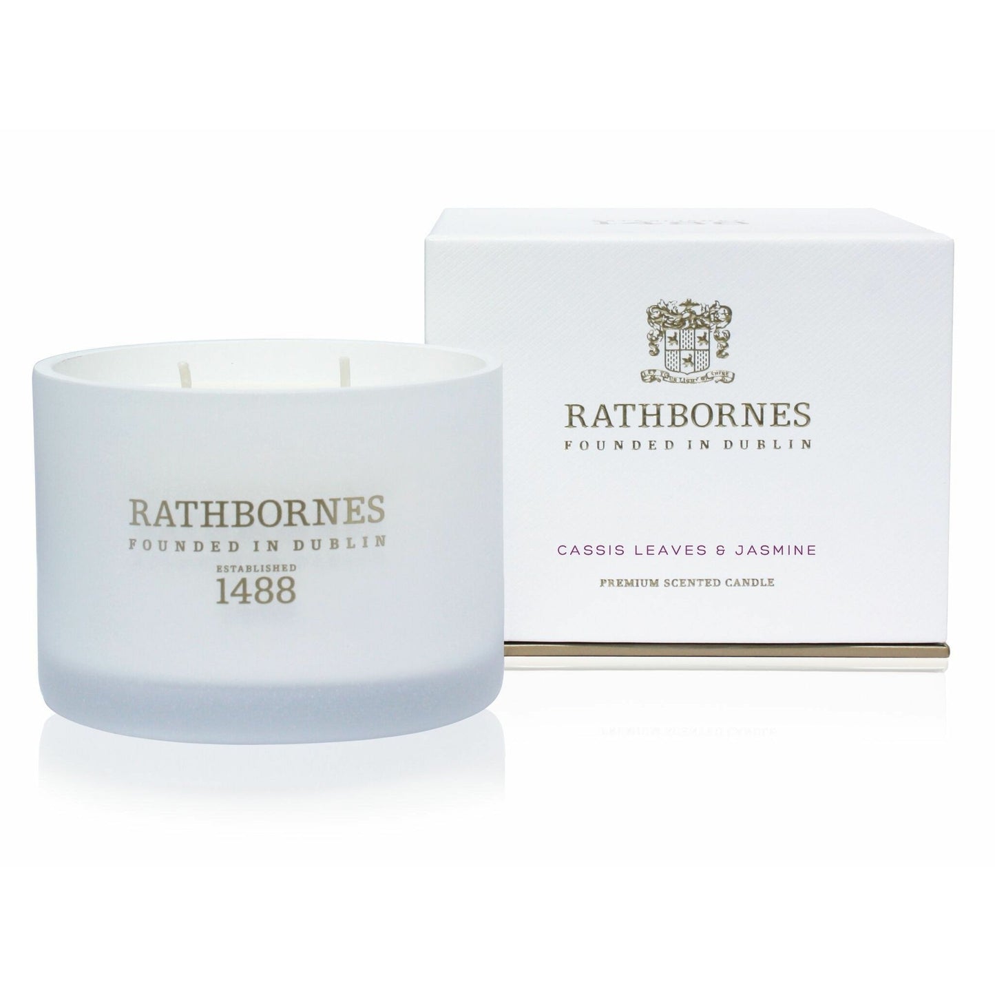 Rathbornes Premium Two Wick Scented Candle | Cassis Leaves & Jasmine