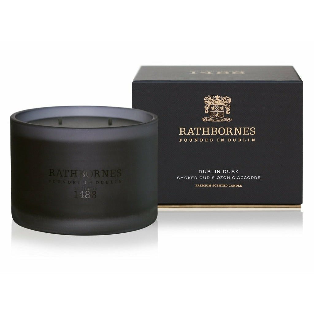 Rathbornes Dublin Dusk Two Wick Classic Scented Candle | Smoked Oud & Ozonic Accords