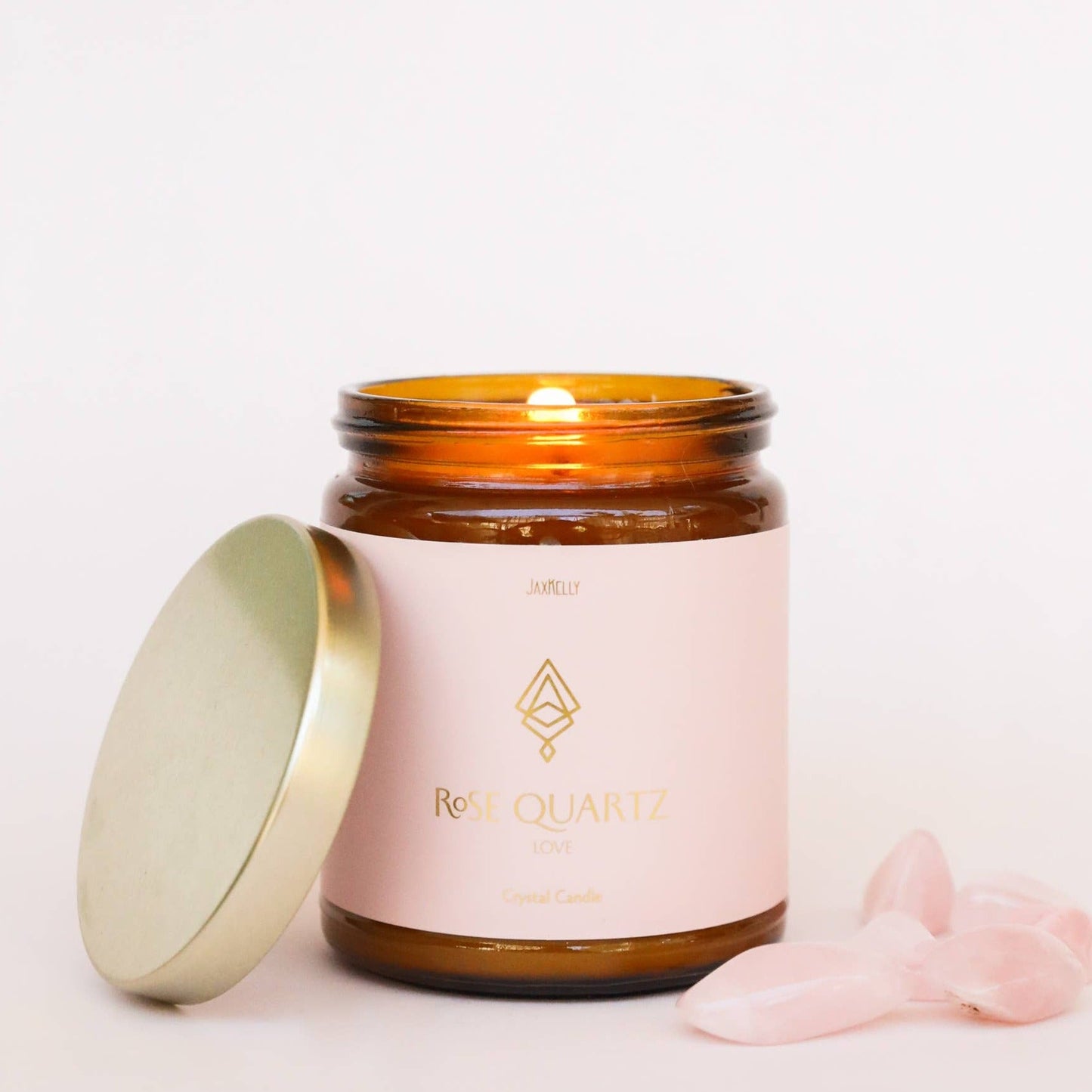 JaxKelly Amber Jar Crystal Candle