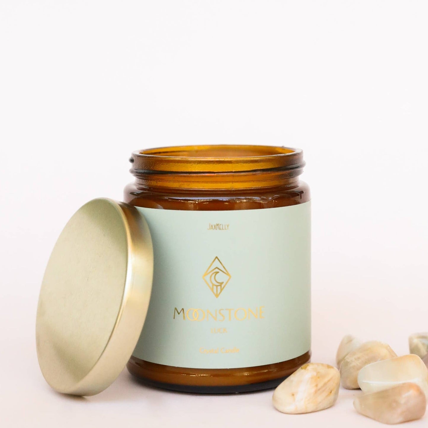 JaxKelly Amber Jar Crystal Candle