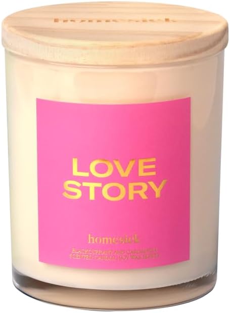 Homesick Love Story Scented Candle - Scents of Blackcurrant and Cardamom, 7.5 oz, 30 Hour Burn, Candle Gifts, Soy Wax Blend Home Decor Candle, Relaxing Aromatherapy Candle