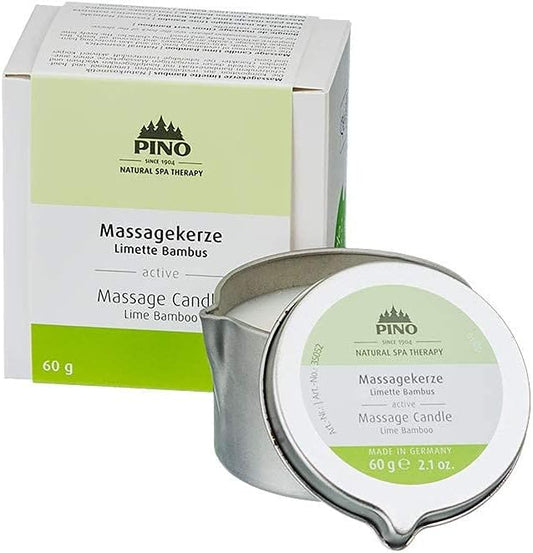 PINO Natural Spa Therapy Scented Massage Candle, Lime Bamboo, 2.1 oz
