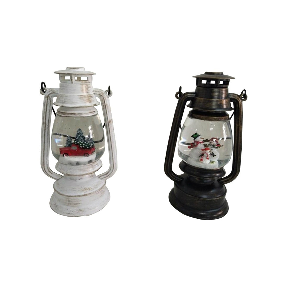 Santas Forest 21411 Christmas Lantern With Scene, Set of 2