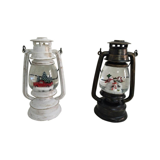 Santas Forest 21411 Christmas Lantern With Scene, Set of 2