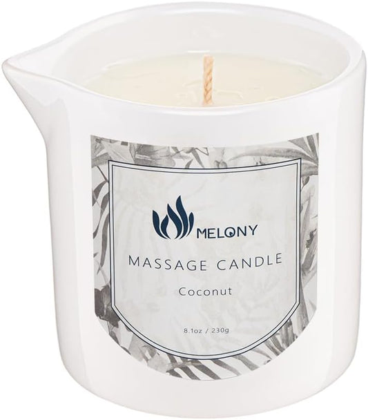 Massage Candle 8.1Oz Candle Moisturizing Luxurious Relaxing Essential Oil Body Massage Candle for Home Spa (Coconut)