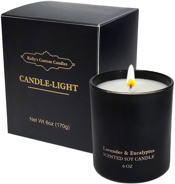 Scented Candles for Women,Premium Lavender Eucalyptus Aromatherapy Candles, Home Scented Candle, 6 oz Soy Candles,Long-Lasting Christmas Birthday Gifts for Women with Matte Black Gift Box.