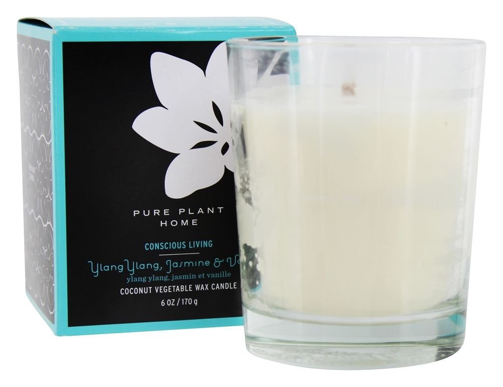 Gift Box Aromatherapy Candles Coconut Wax with Real Essential Oils 6 Ounce (Ylang Ylang Jasmine Vanilla)