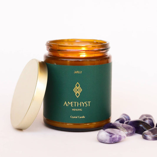 JaxKelly Amber Jar Crystal Candle