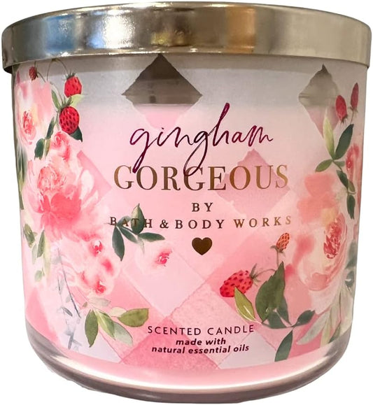 Bath & Body Works Gingham Gorgeous 3-Wick Scented Candle - 2023 New Scent