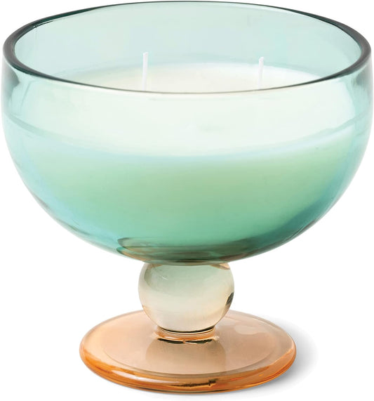 Paddywax Scented Candles Vintage Glass Aura Collection Soy Wax Blend 2-Wick Candle, 6-Ounce, Tobacco Patchouli