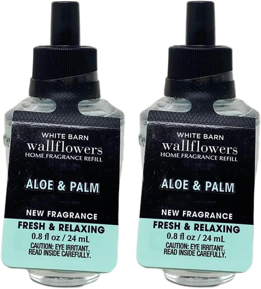 Bath & Body Works Aloe & Palm Wallflowers Home Fragrance Refills - FRESH & RELAXING - Pack of 2