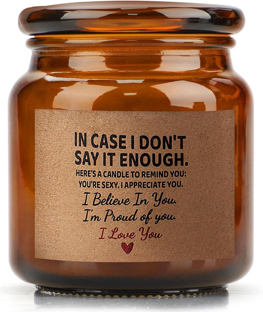 Candle Amber Moss Scented, Valentines Day Gifts for Her Girlfriend Wife, Romantic Anniversary, Birthday Gifts for Her, Amber Jar Candles for Home Scented, 15.5 oz Natural Soy Wax Aromatherapy Candle