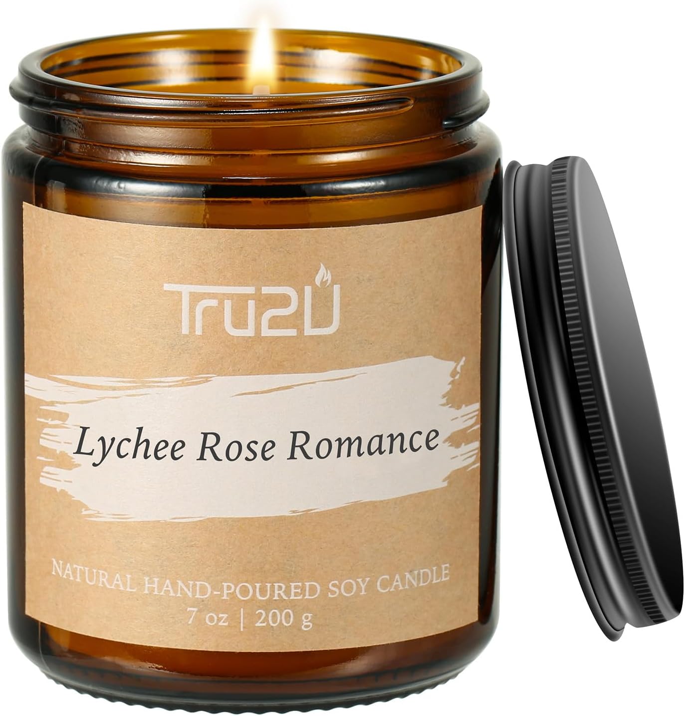 Hand-Poured Scented Jar Candle - Pure Natural Soy Wax, Carefully Selected Scents for Every Scene, 100% Cotton Lead-Free Wick (Lychee Rose Romance)