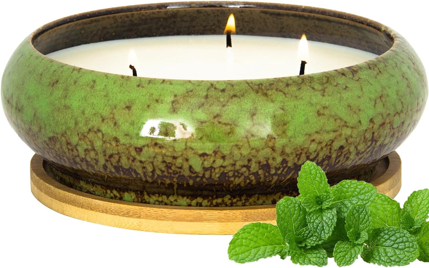 Scented Candles - 3 Wick Large Peppermint Candles for Home Scented, 17 oz Aromatherapy Candle Gifts for Women, Decorative Natural Soy Candles with Long Lasting for Mother's Day Birthday Anniversary