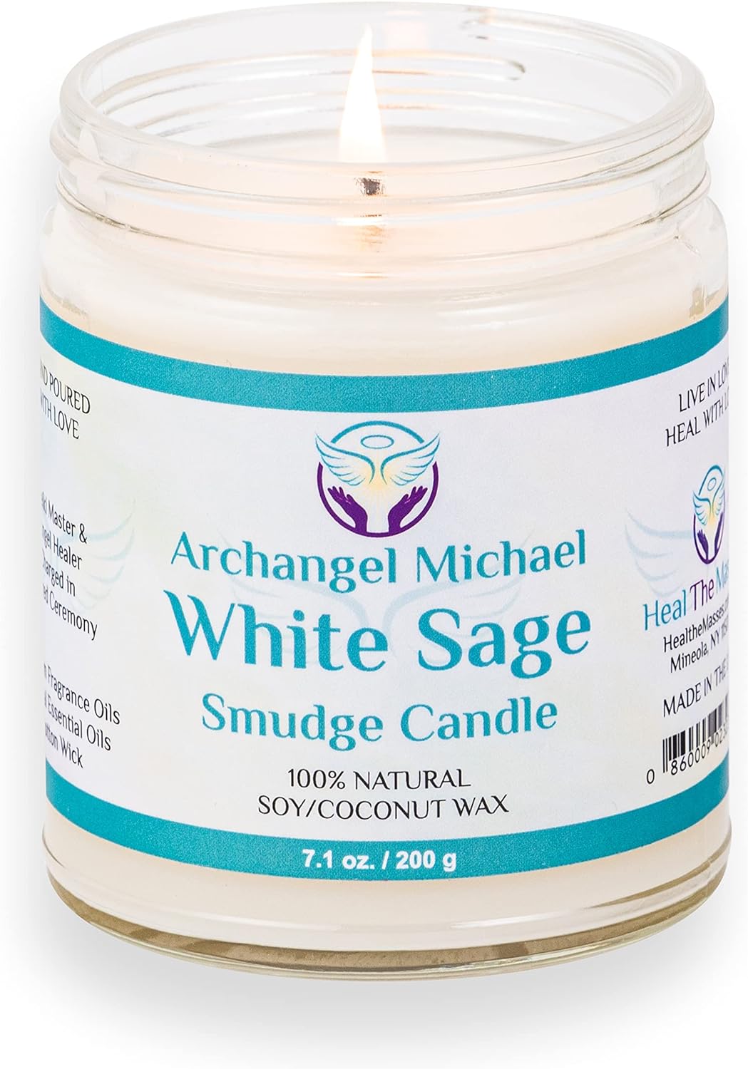 White Sage Candles for Cleansing House Chakra Healing | Energy Cleansing Smudge Candle | Natural Aromatherapy Candle | Sage for Cleansing House Negative Energy (7 oz) (White Sage)