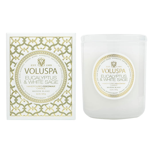 Voluspa Eucalyptus and White Sage by Voluspa for Unisex - 9.5 oz Candle